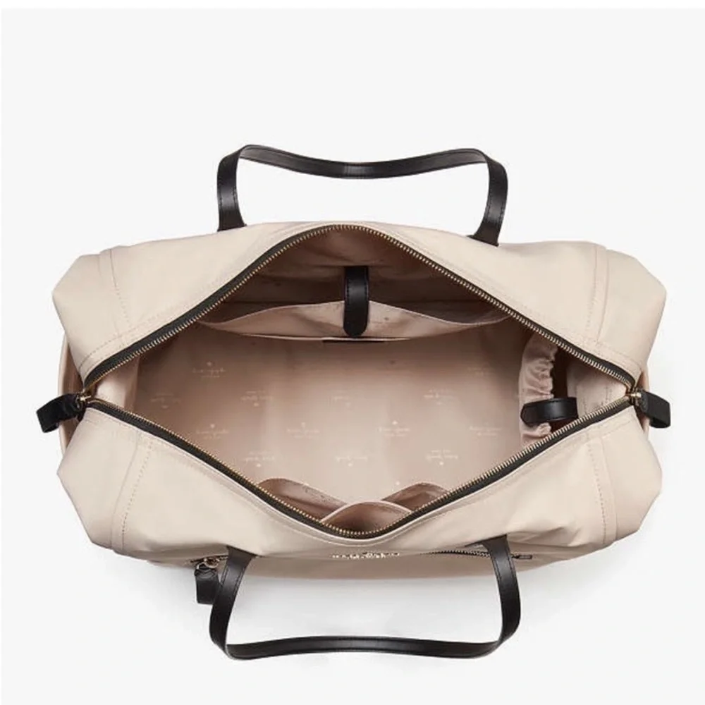 Kate Spade Chelsea Nylon Weekender Travel Tote Bag , Warm Beige NWT - Picture 5 of 8